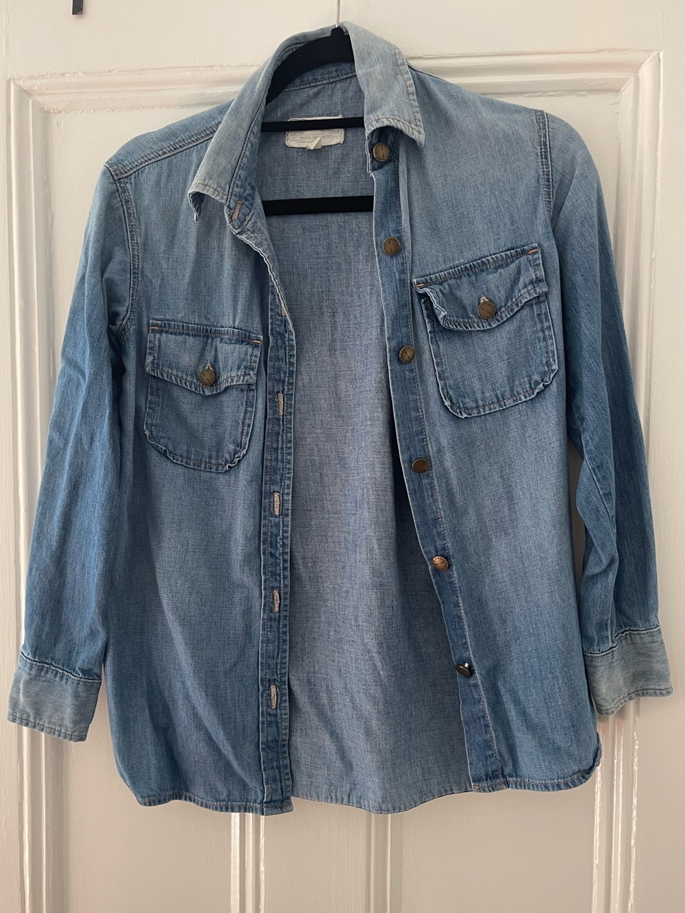 Current/Elliott Light Blue Denim Button-Down Shirt